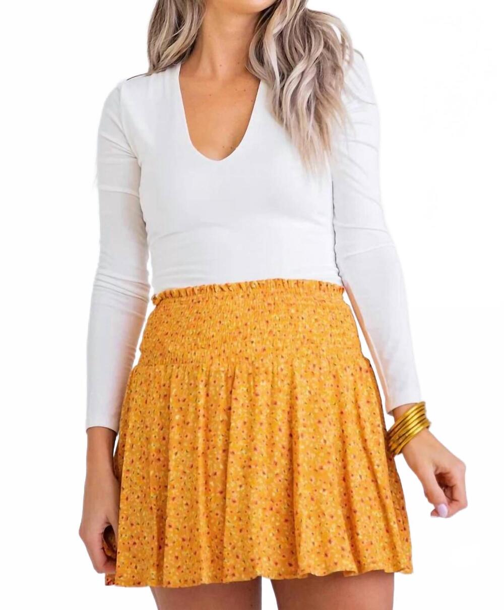 NEW KARLIE ditzy floral smock skort in marigold